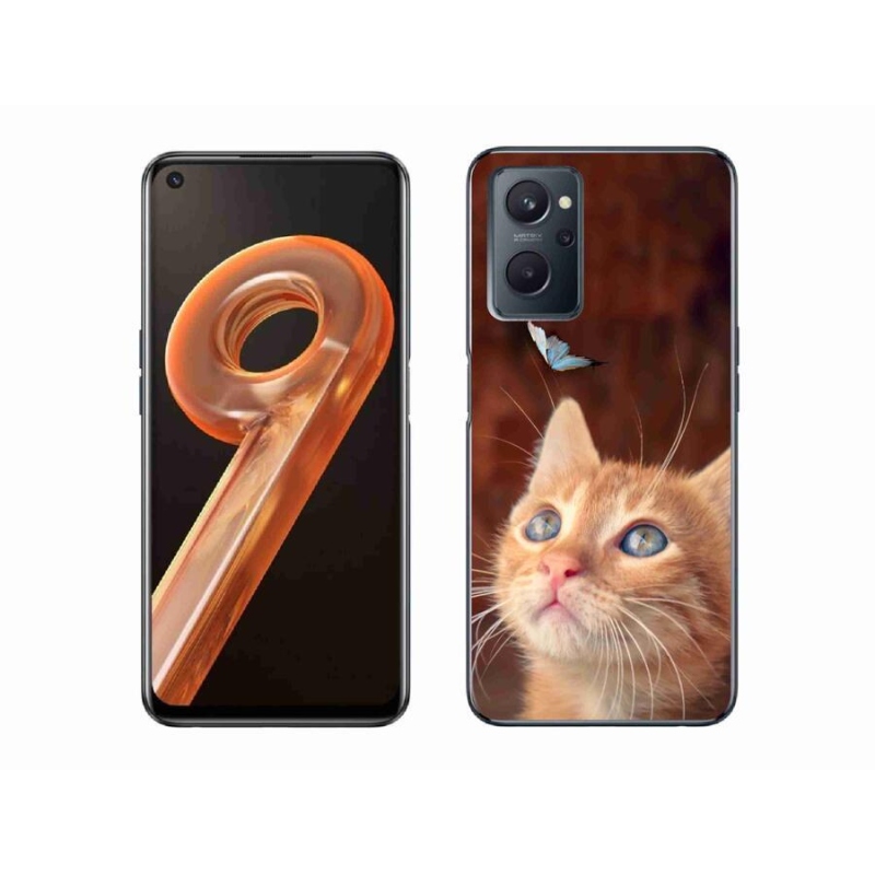 Gél borító mmCase mobilhoz Realme 9i - pillangó és cica