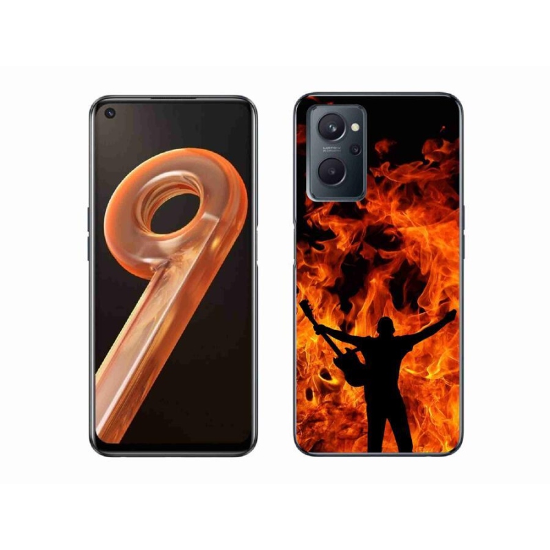 Gél borító mmCase mobilhoz Realme 9i - zenész és tűz
