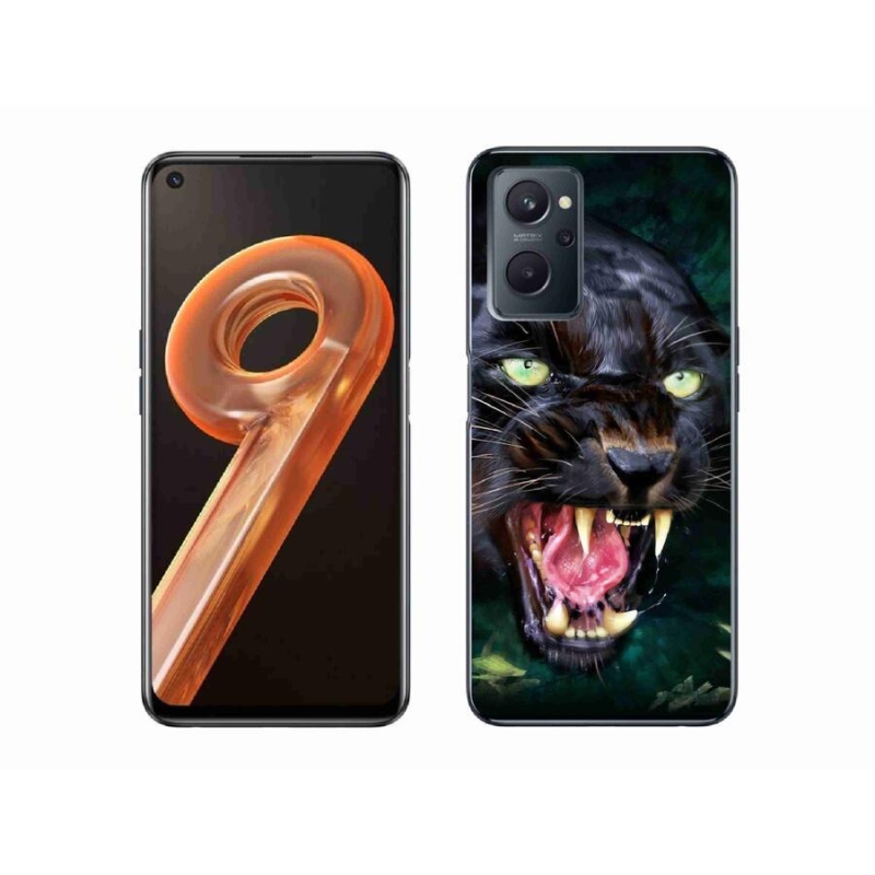 Gél borítás mmCase a Realme 9i készülékhez - dühös fekete párduc