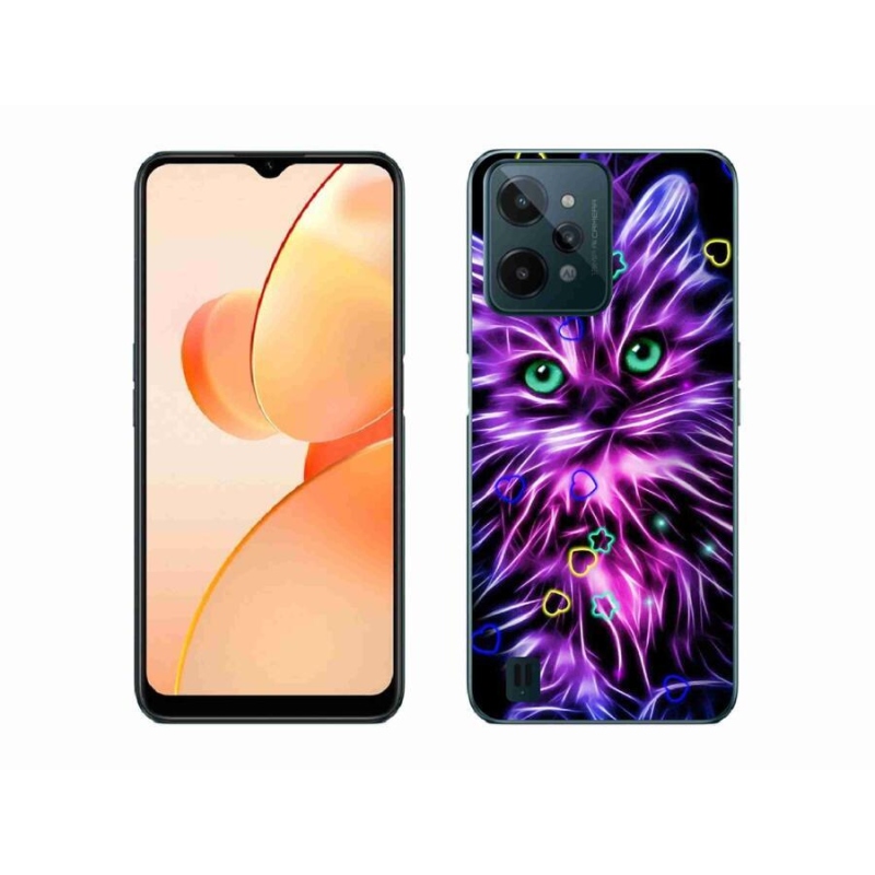 Zselés borító mmCase mobilhoz Realme C31 - absztrakt macska