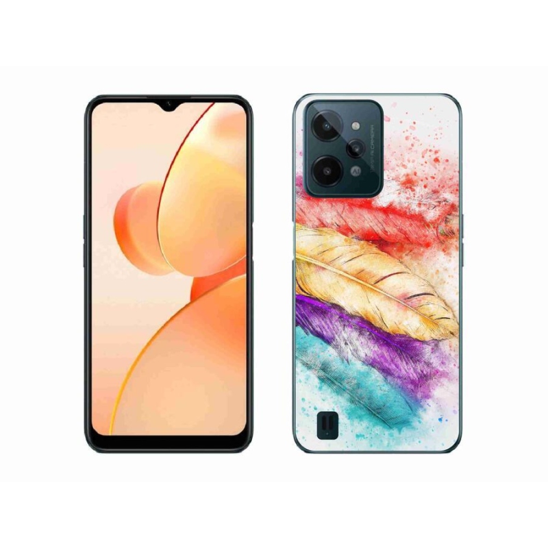 Zselés borító mmCase mobilhoz Realme C31 - színes tollak