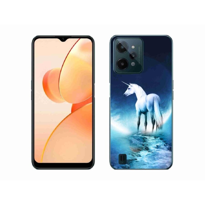 Gél borítás mmCase mobilhoz Realme C31 - fehér egyszarvú