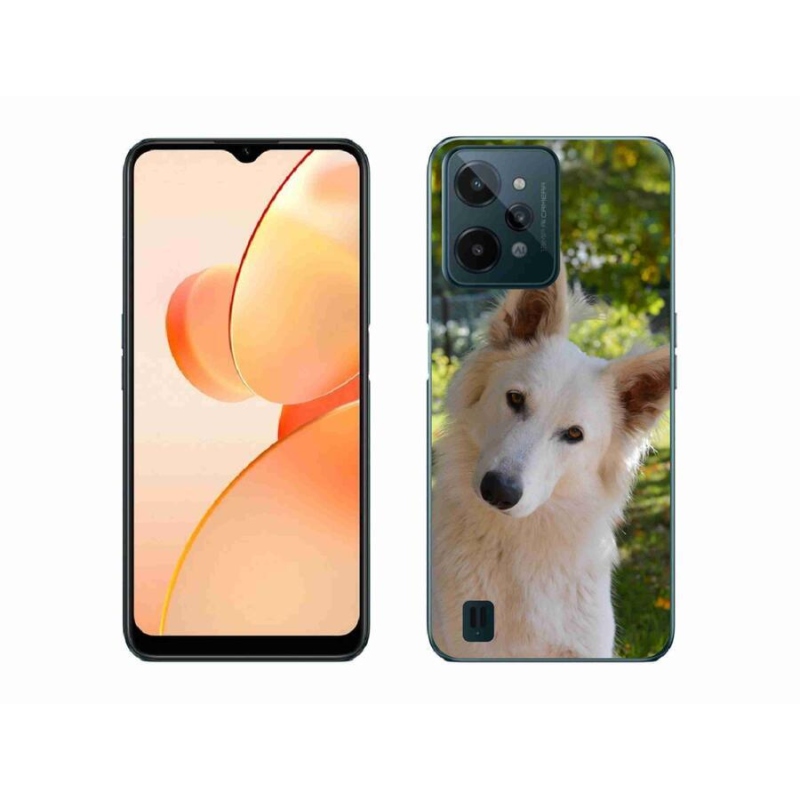 Gél borító mmCase mobilhoz Realme C31 - fehér Svájci juhász 1