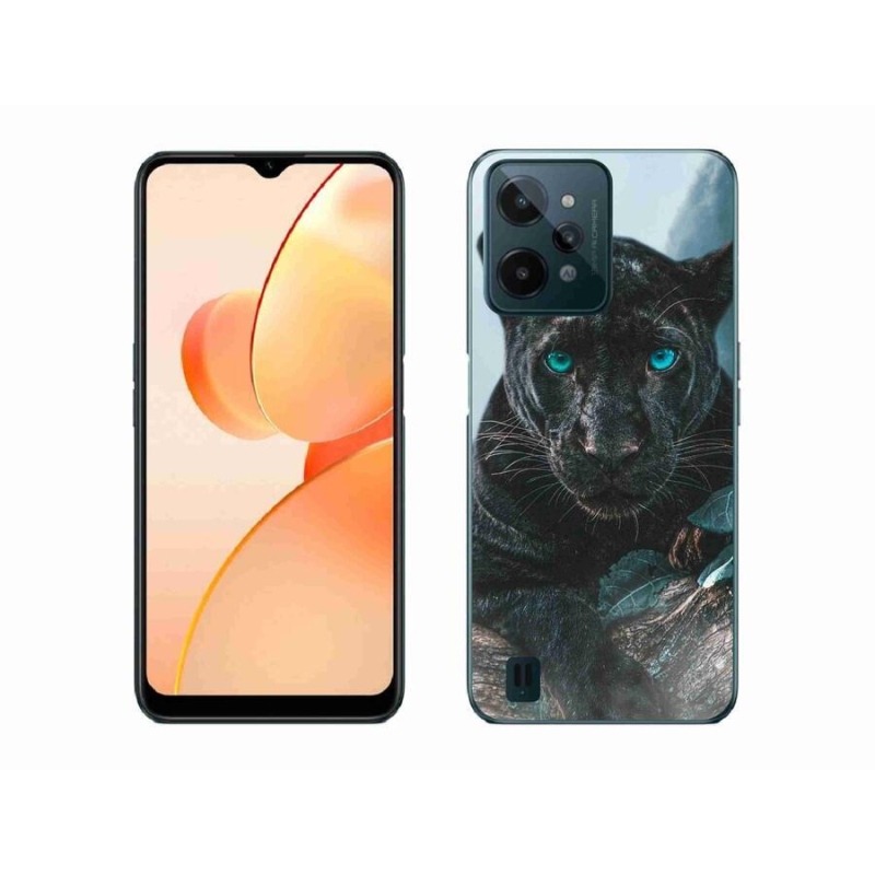 Zselés borítás mmCase mobilhoz Realme C31 - fekete párduc
