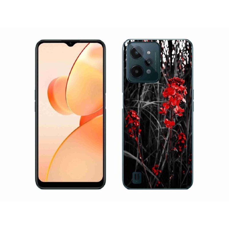 Gél borító mmCase mobil Realme C31 - piros növényhez