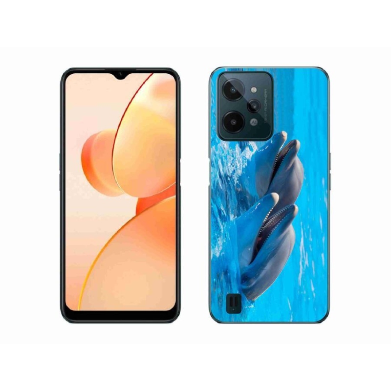 Zselés borító mmCase mobilhoz Realme C31 - delfinek