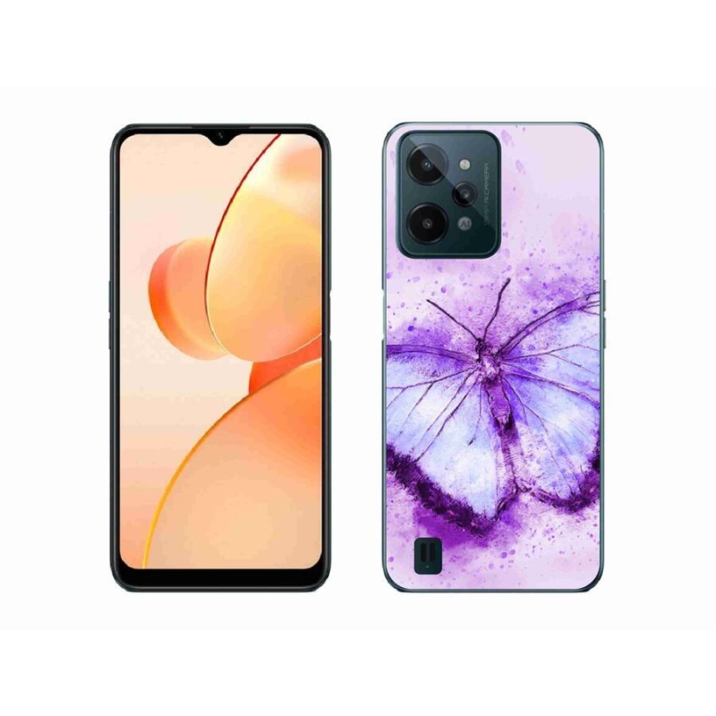 Zselés borító mmCase mobilhoz Realme C31 - lila pillangó
