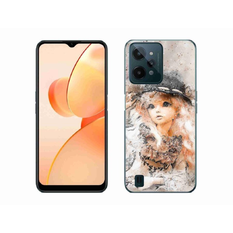 Gél borító mmCase mobilhoz Realme C31 - lány kalappal