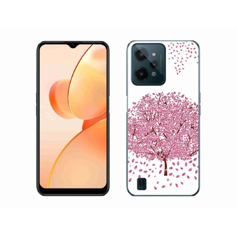 Zselés borító mmCase mobilhoz Realme C31 - rajzfilmfa levelekkel