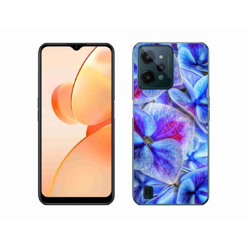 Zselés borító mmCase mobilhoz Realme C31 - kék virágok 1