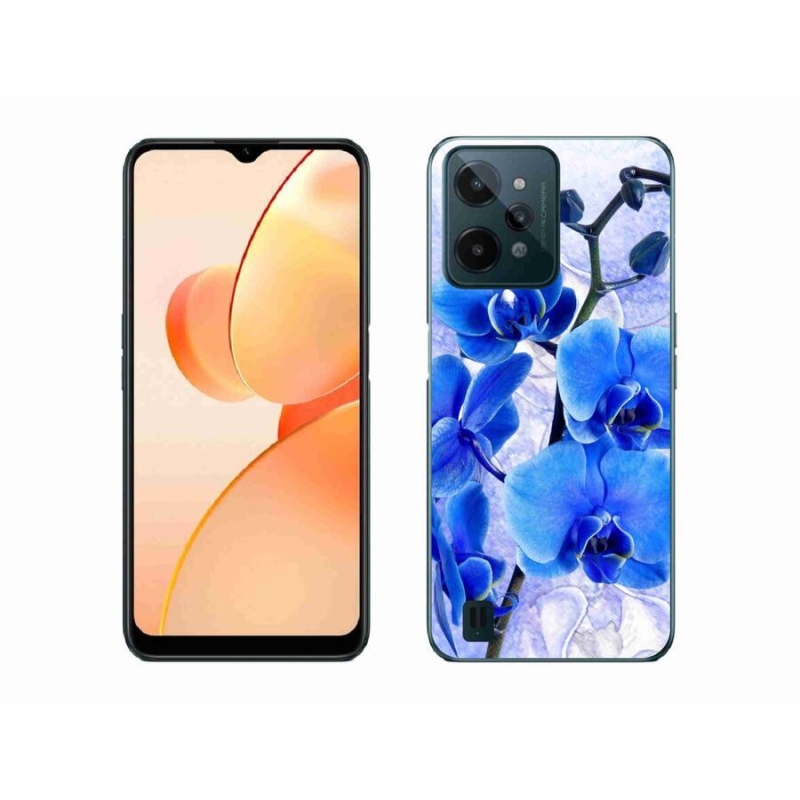 Zselés borító mmCase mobilhoz Realme C31 - kék virágok