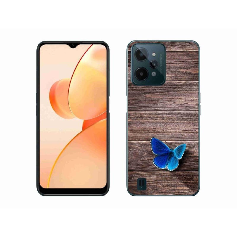 Zselés borító mmCase mobilhoz Realme C31 - kék pillangó 1