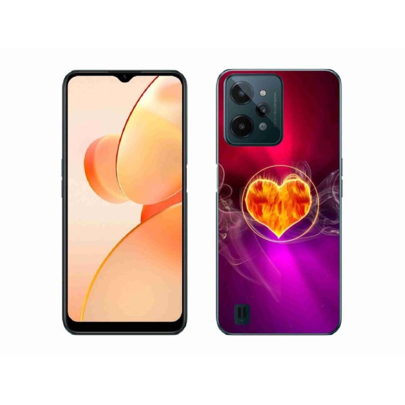 Gél borító mmCase mobilhoz Realme C31 - tüzes szív