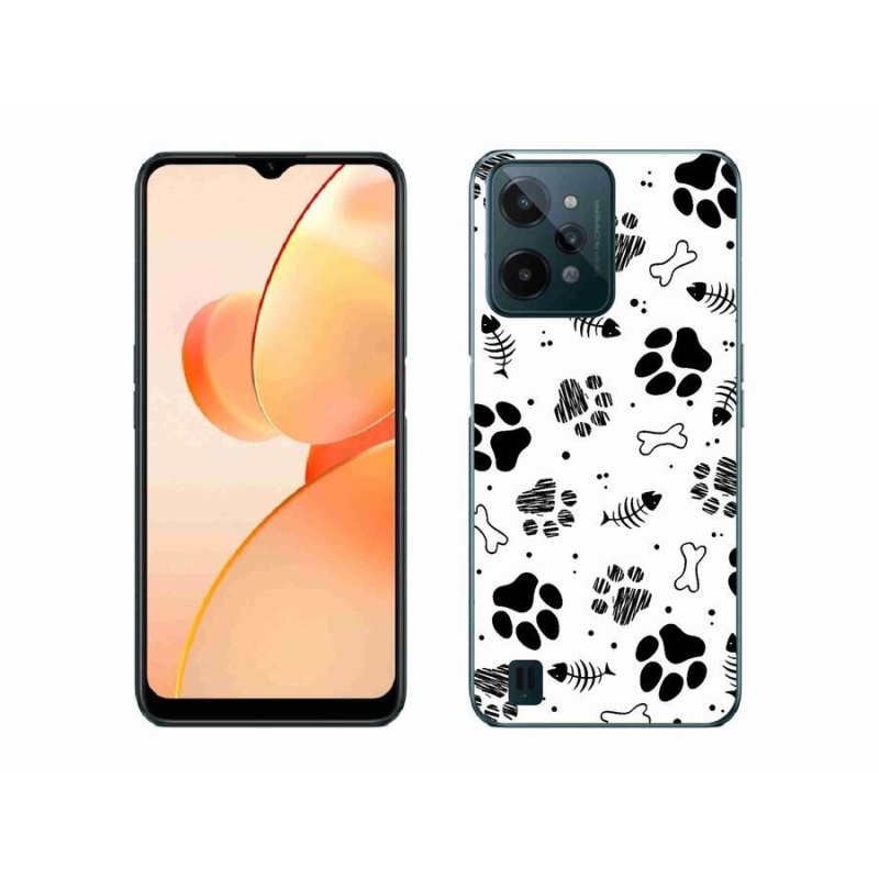 Gél borító mmCase mobilhoz Realme C31 - kutyamancsok 1