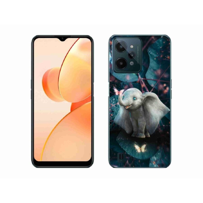 Zselés borító mmCase mobilhoz Realme C31 - aranyos elefánt