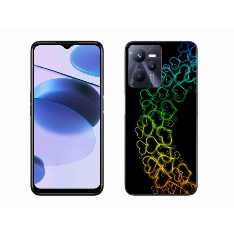 Zselés borító mmCase mobilhoz Realme C35 - színes szívek