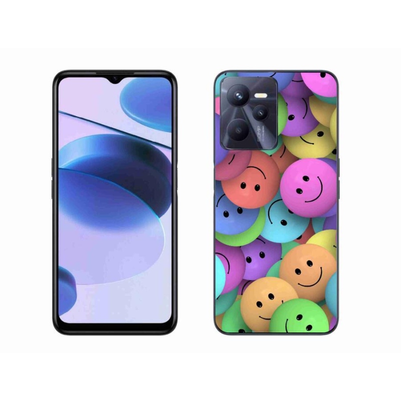 Zselés borító mmCase mobilhoz Realme C35 - színes smiley-k