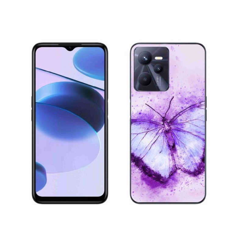 Zselés borító mmCase mobilhoz Realme C35 - lila pillangó