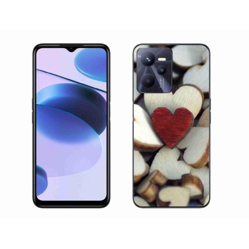 Gél borító mmCase mobilhoz Realme C35 - gravírozott piros szív