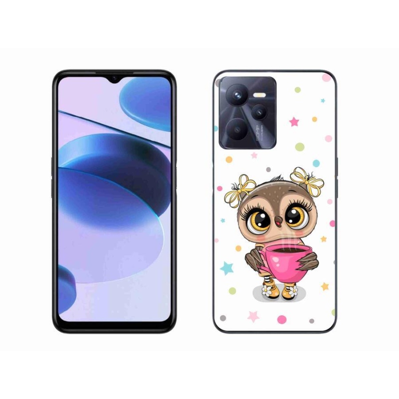 Zselés borító mmCase mobilhoz Realme C35 - rajzfilm bagoly