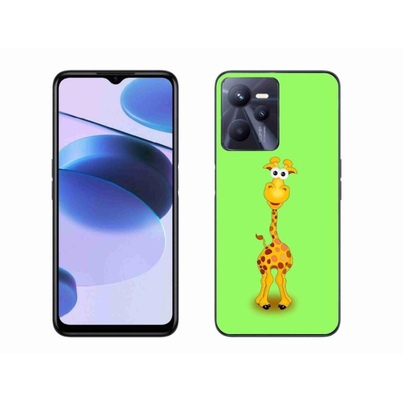 Zselés borító mmCase mobilhoz Realme C35 - rajzfilm zsiráf