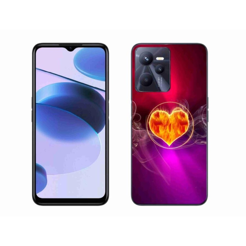 Gél borító mmCase mobilhoz Realme C35 - tüzes szív