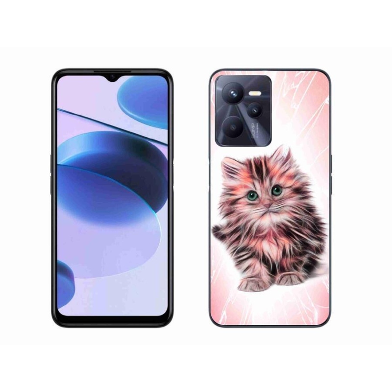 Gél borító mmCase mobilhoz Realme C35 - aranyos cica