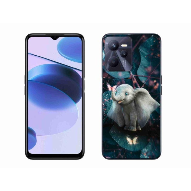 Gél borító mmCase mobilhoz Realme C35 - aranyos elefánt