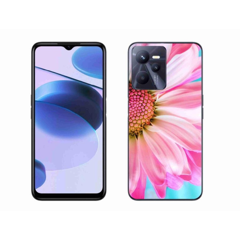 Zselés borító mmCase mobilhoz Realme C35 - rózsaszín virág