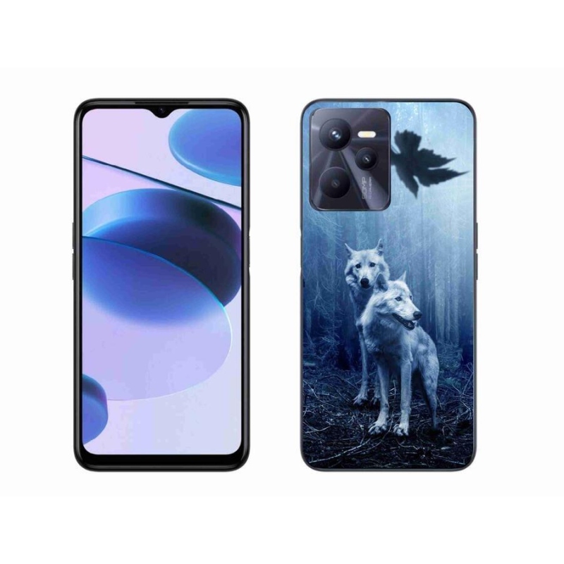 Gél borító mmCase mobilhoz Realme C35 - farkasok az erdőben