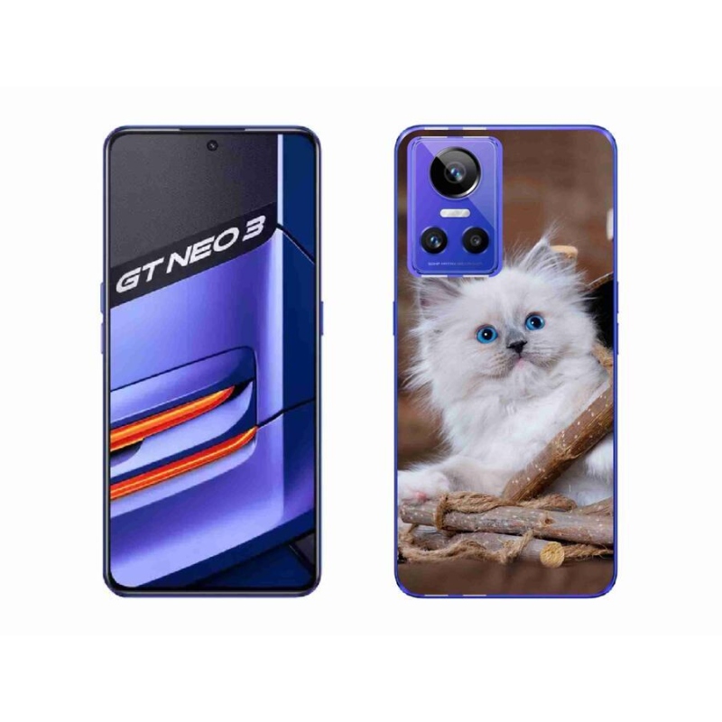 Gél borítás mmCase a Realme GT Neo 3 készülékhez - fehér cica