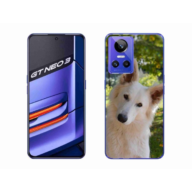 Gél borítás mmCase a Realme GT Neo 3 készülékhez - fehér Svájci juhász 1