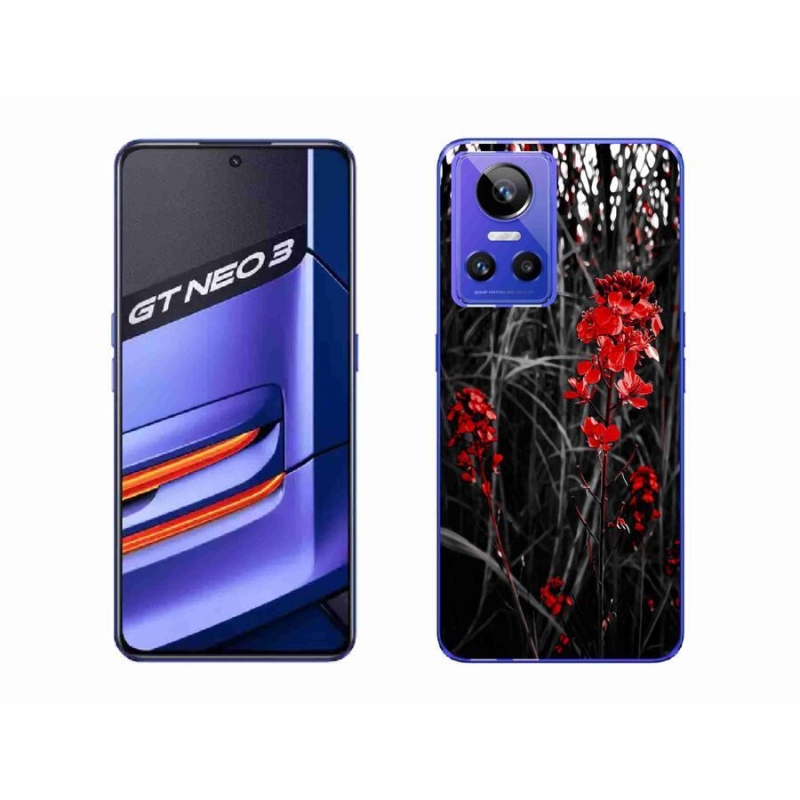 Gél borítás mmCase a Realme GT Neo 3 számára - piros növény