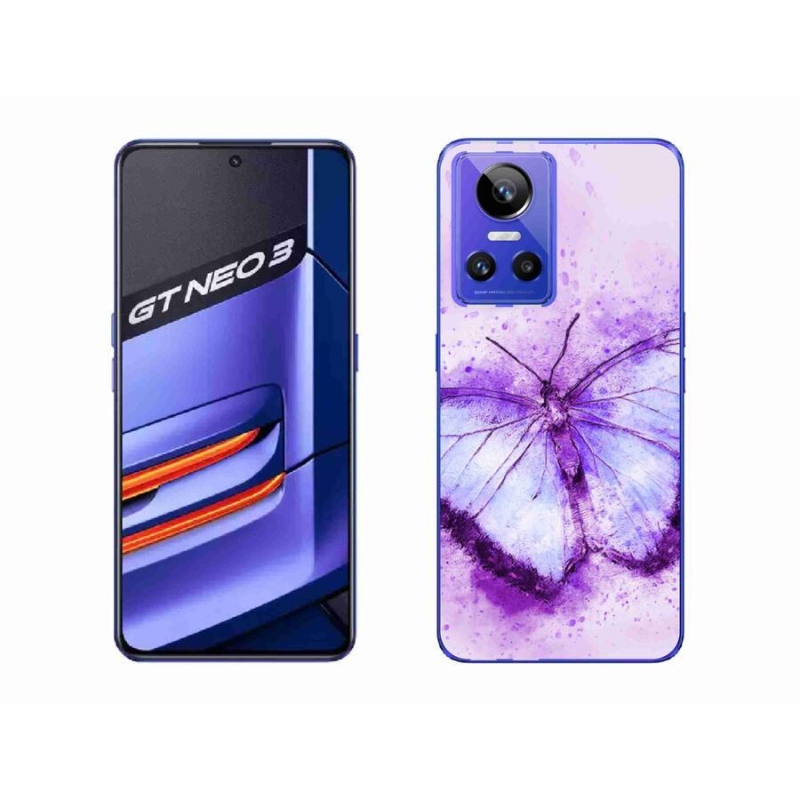 Gél borítás mmCase mobilhoz Realme GT Neo 3 - lila pillangó