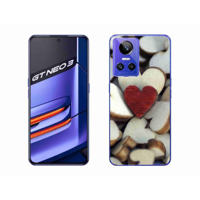 Gél borítás mmCase a Realme GT Neo 3 készülékhez - gravírozott piros szív
