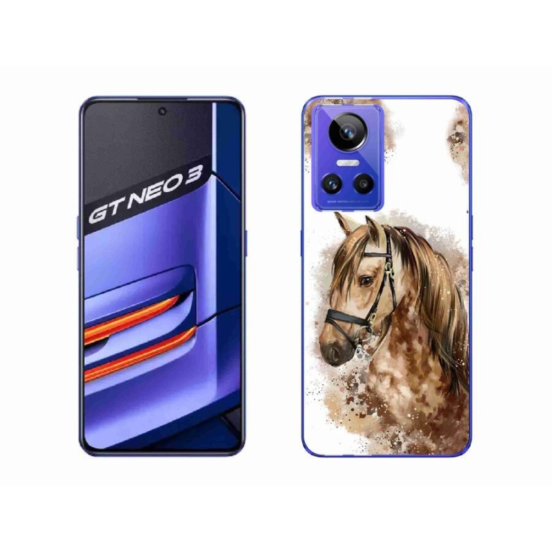 Zselés borítás mmCase a Realme GT Neo 3 készülékhez - barna rajzfilm ló