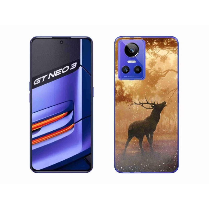 Zselés borítás mmCase a Realme GT Neo 3 számára - szarvas a szarvasbőgésben