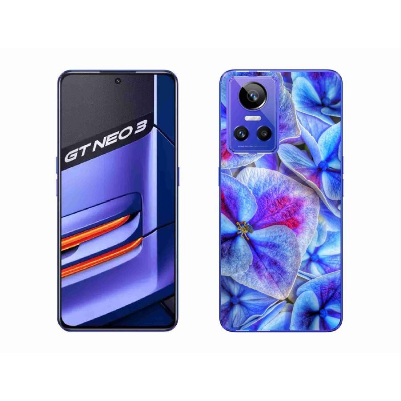 Gél védőhuzat mmCase mobilhoz Realme GT Neo 3 - kék virágok 1