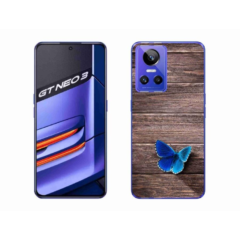 Zselés borítás mmCase a Realme GT Neo 3 készülékhez - kék pillangó 1
