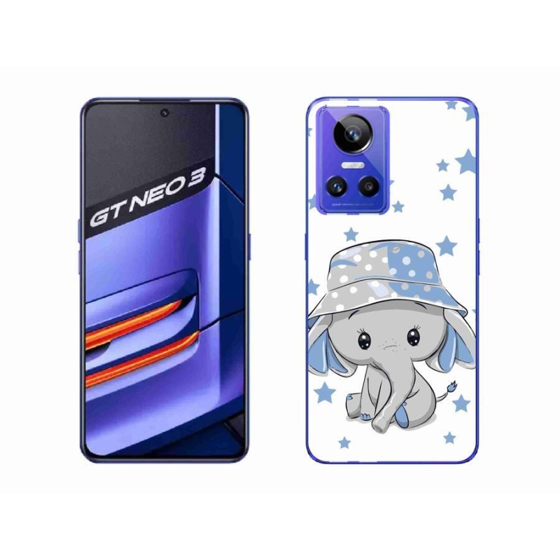 Zselés borítás mmCase a Realme GT Neo 3 készülékhez - kék elefánt