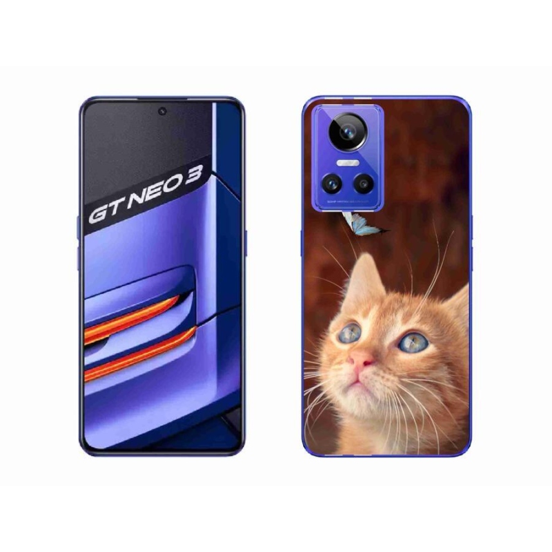 Gél borítás mmCase a Realme GT Neo 3 készülékhez - pillangó és cica