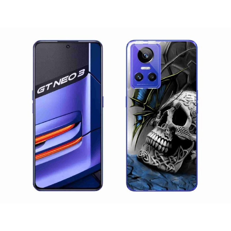 Gél borítás mmCase a Realme GT Neo 3 készülékhez - pillangó és koponya