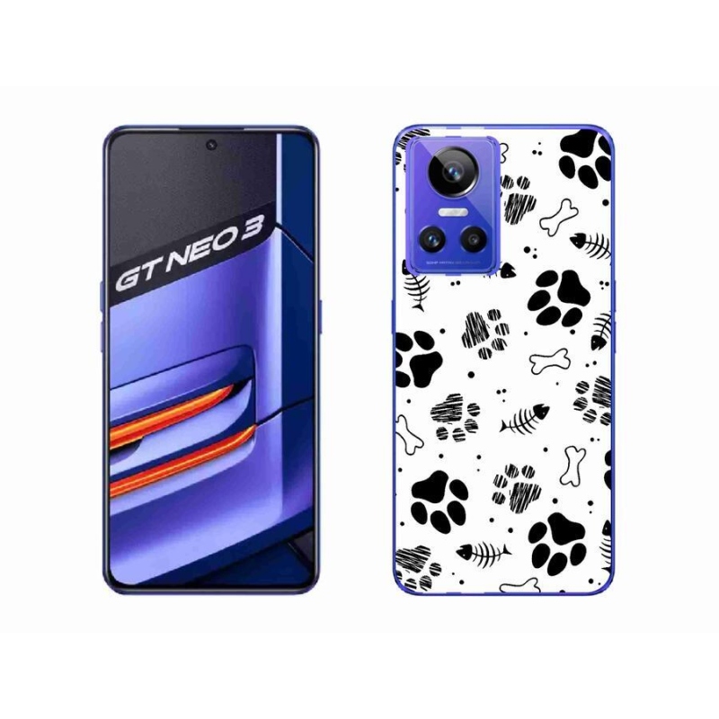 Gél borítás mmCase a Realme GT Neo 3 készülékhez - kutyamancsok 1