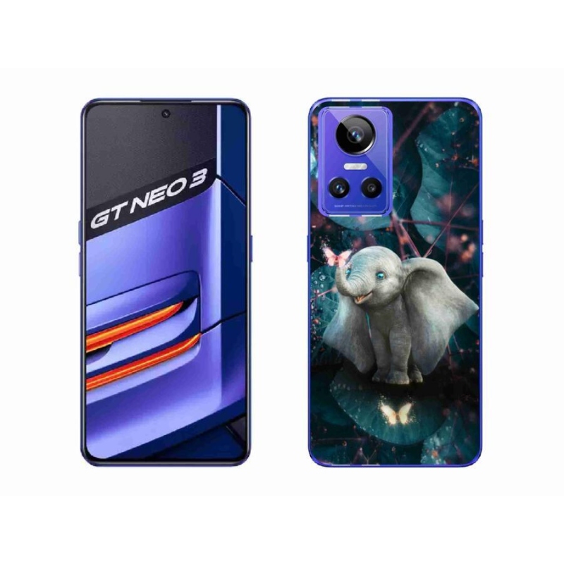 Gél borítás mmCase mobilhoz Realme GT Neo 3 - aranyos elefánt