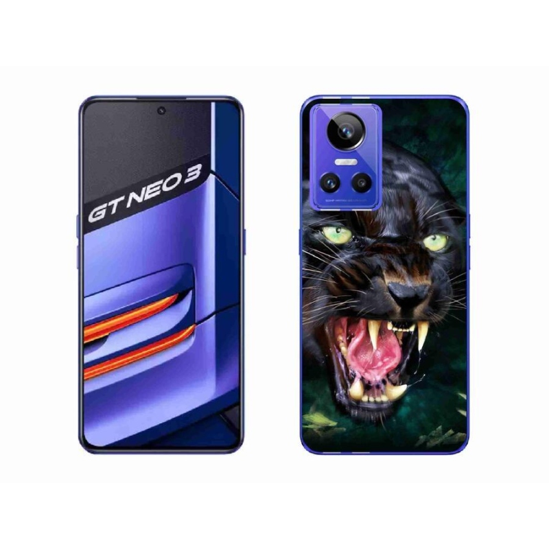 Gél borítás mmCase a Realme GT Neo 3 készülékhez - dühös fekete párduc