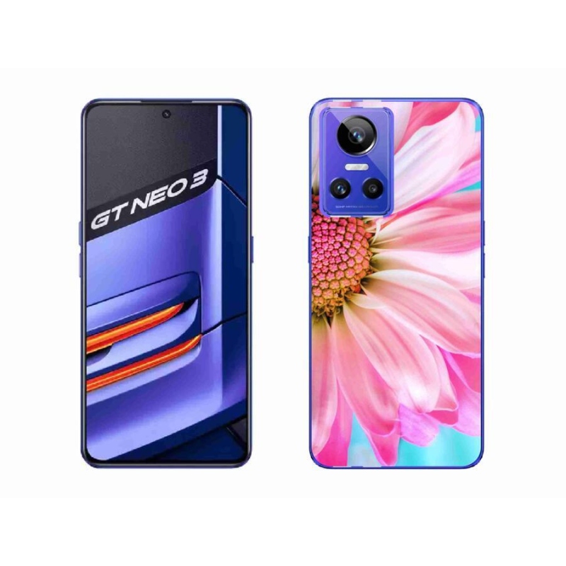 Gél védőhuzat mmCase a Realme GT Neo 3 készülékhez - rózsaszín virág