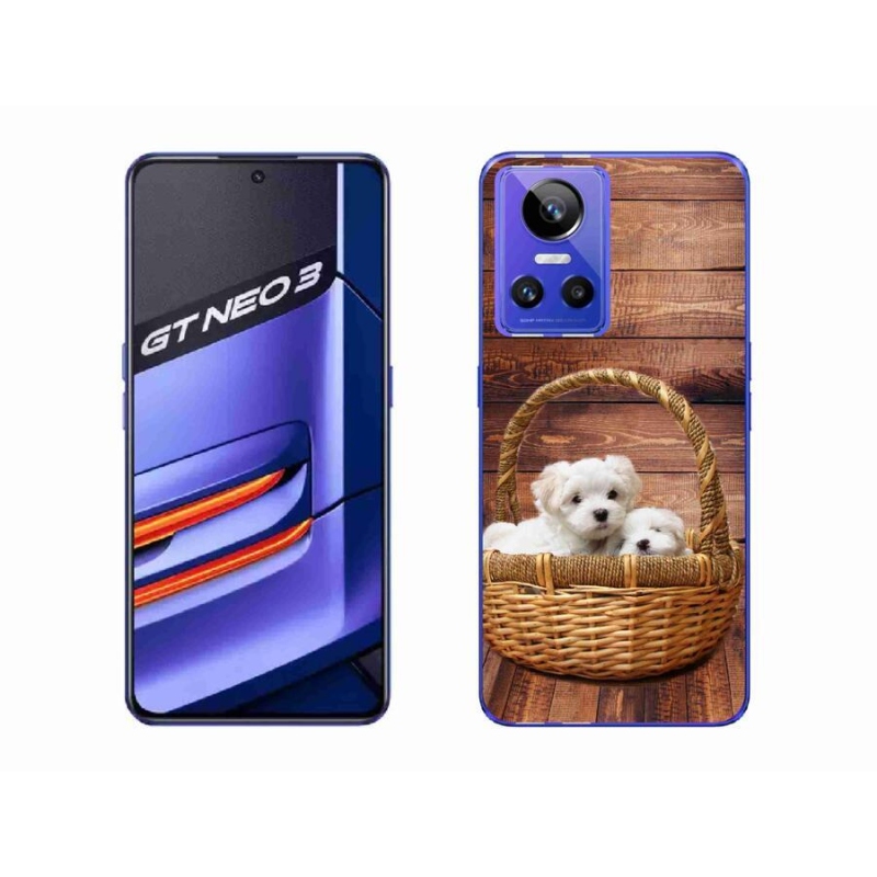 Gél borítás mmCase a Realme GT Neo 3 készülékhez - kölyökkutyák