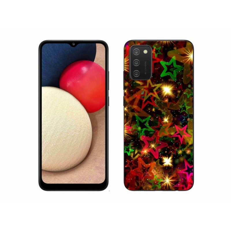 Zselés borítás mmCase mobiltelefonhoz Samsung Galaxy A02s (164.2x75.9x9.1mm) - színes csillagok