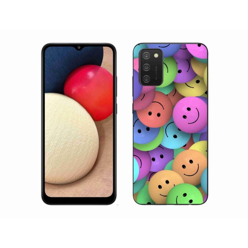 Zselés borító mmCase mobiltelefonhoz Samsung Galaxy A02s (164.2x75.9x9.1mm) - színes smiley-kkal