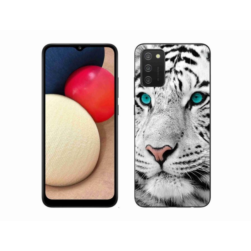 Zselés borítás mmCase Samsung Galaxy A02s (164.2x75.9x9.1mm) - fehér tigris